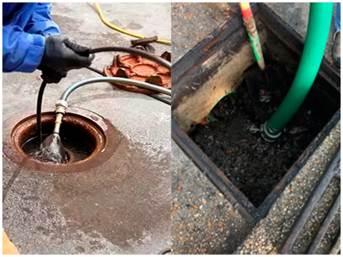 Plomero haciendo destapar drenaje y desazolve